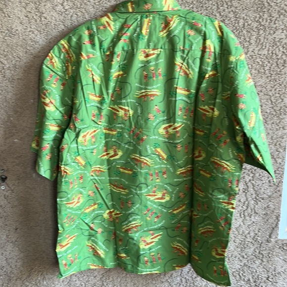 1980'S Reyn Spooner Gold Tag, Nude Tag, All-Over Print Button-Down Pullover Hawaiian Aloha Shirt, Men's Size Small unclear blue type Vintage Second Hand